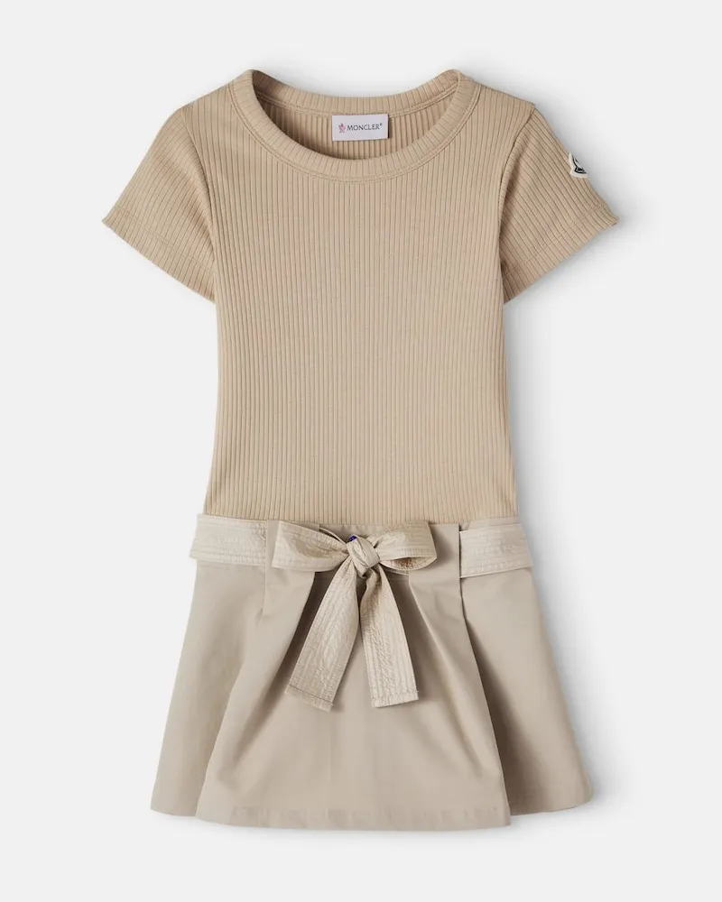 Moncler Kleid aus einem Baumwollgemisch Beige