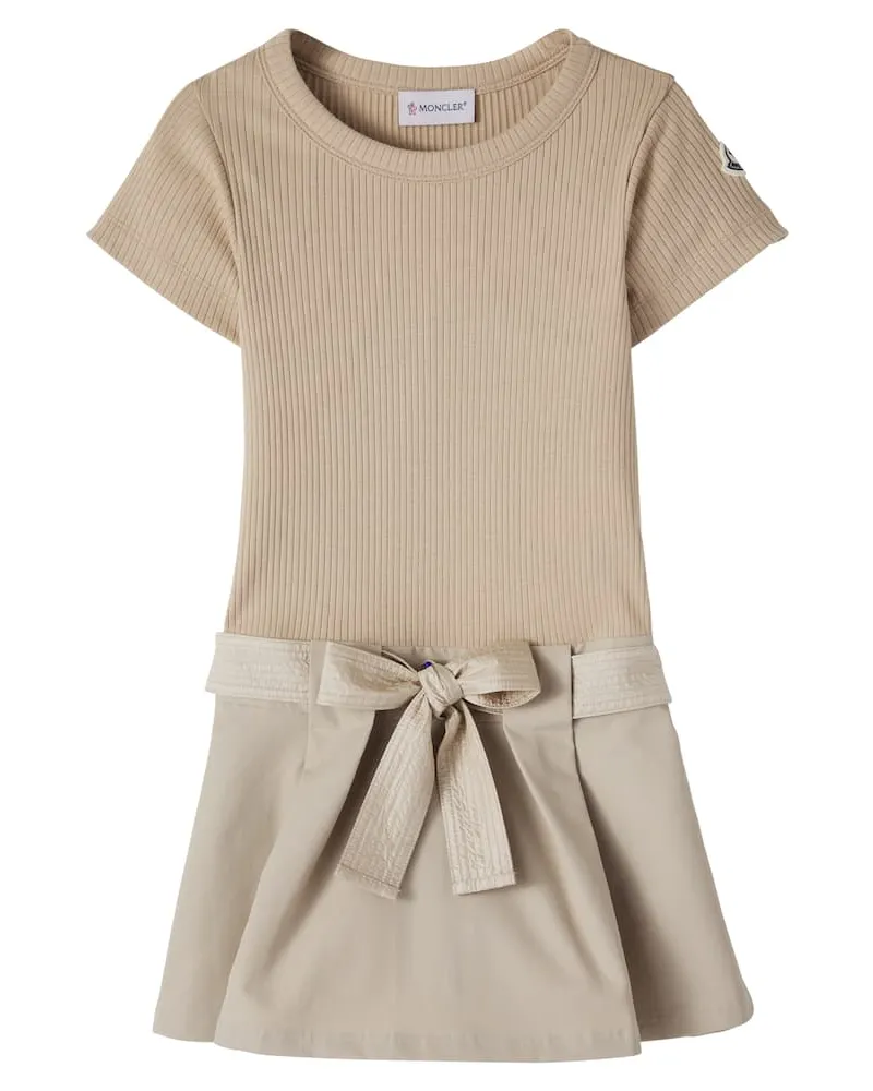 Moncler Kleid aus einem Baumwollgemisch Beige