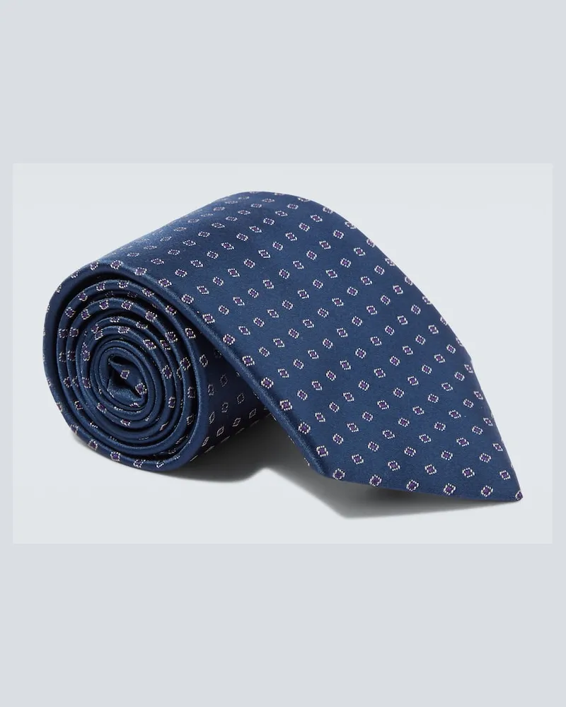Charvet Krawatte aus Seiden-Jacquard Blau
