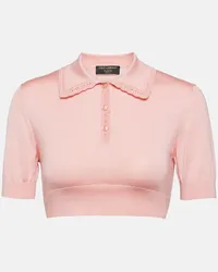 Dolce & Gabbana Cropped-Top Capri aus Seide Pink