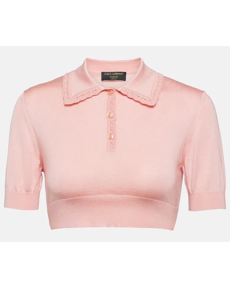 Dolce & Gabbana Cropped-Top Capri aus Seide Pink