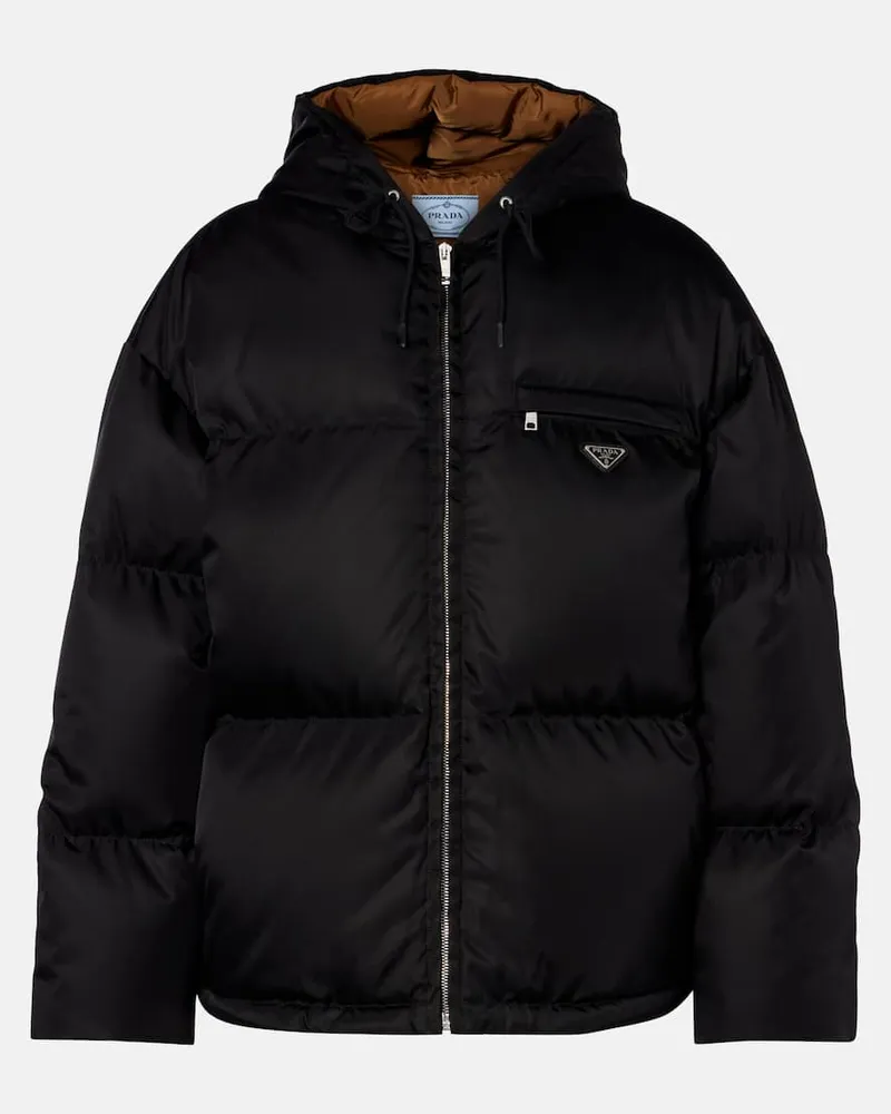 Prada Daunenjacke aus Re-Nylon Schwarz