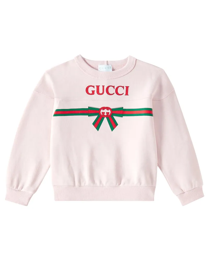 Gucci Bedrucktes Sweatshirt aus Baumwolle Rosa