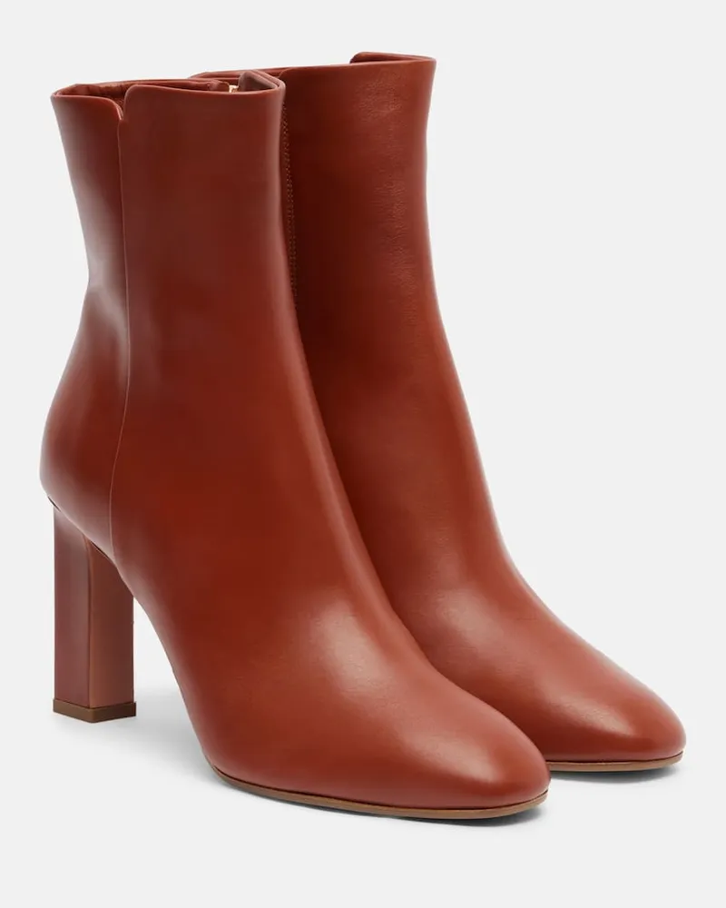 Aquazzura Ankle Boots Sellier 85 aus Leder Braun