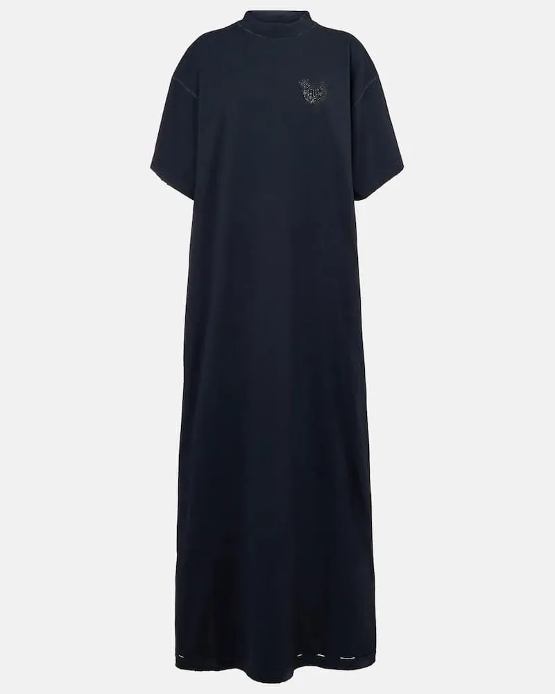 Balenciaga Kleid aus Baumwoll-Jersey Schwarz