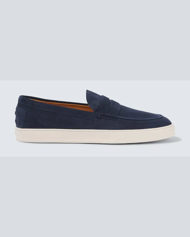 TOD'S Loafers aus Veloursleder Blau