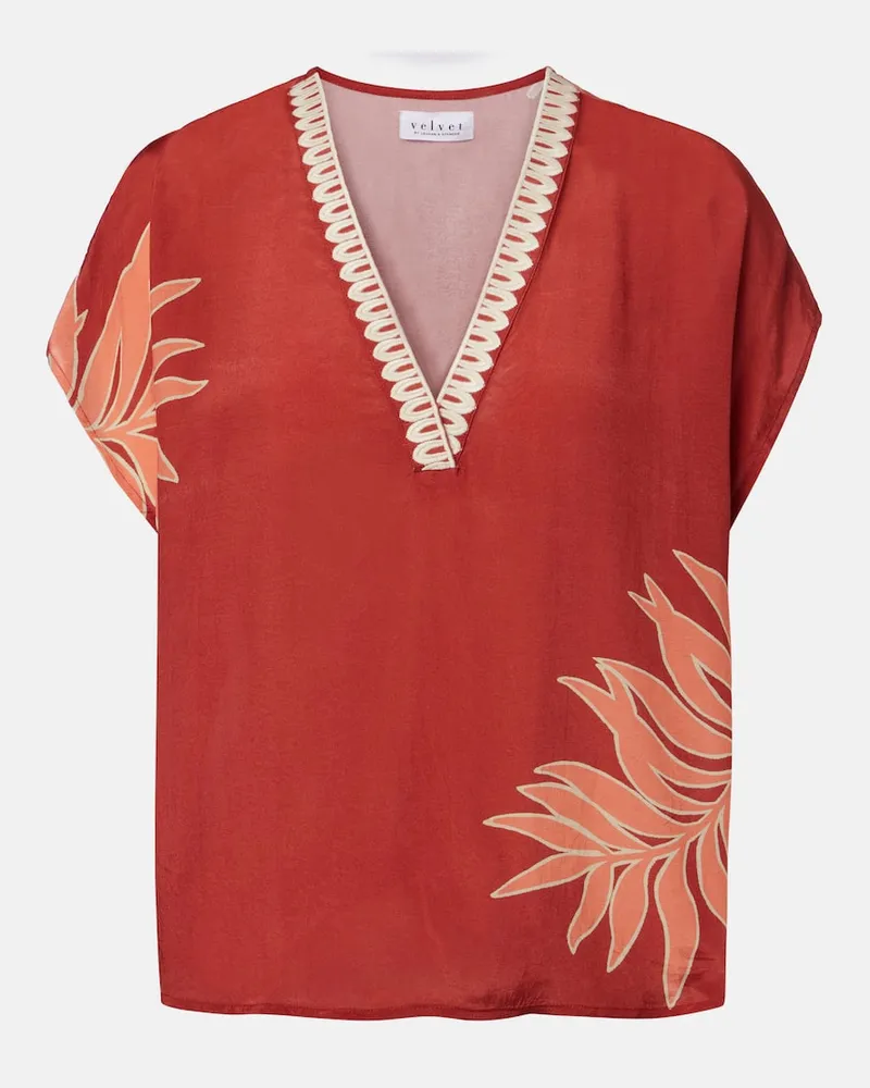 Velvet Bedrucktes Top Naomi Orange