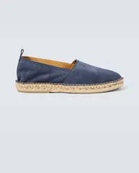 Frescobol Carioca Espadrilles Helio aus Veloursleder Blau