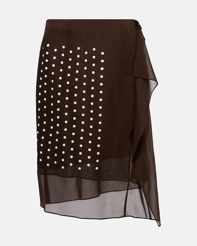 Dries van Noten Midirock aus einem Seidengemisch Braun