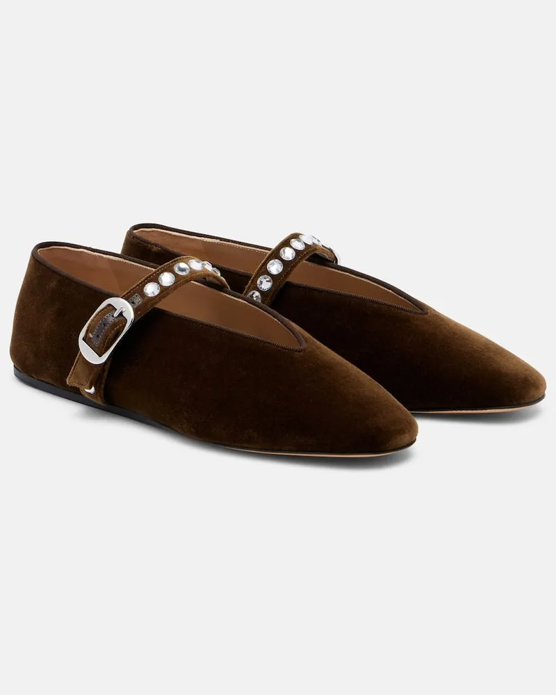 Le Monde Béryl Le Monde Béryl Ballerinas Stella aus Samt Braun