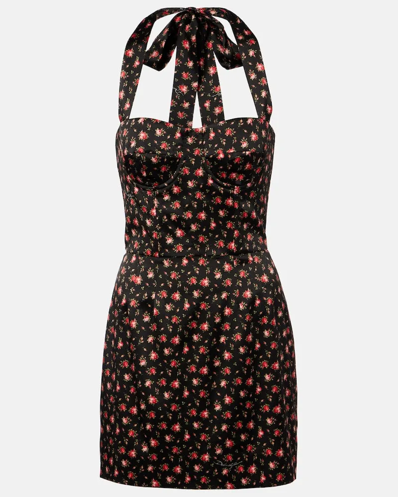 Dolce & Gabbana Minikleid aus Satin Schwarz