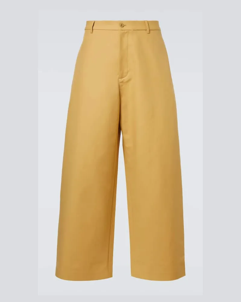 Acne Studios Weite Mid-Rise-Hose aus Satin Beige