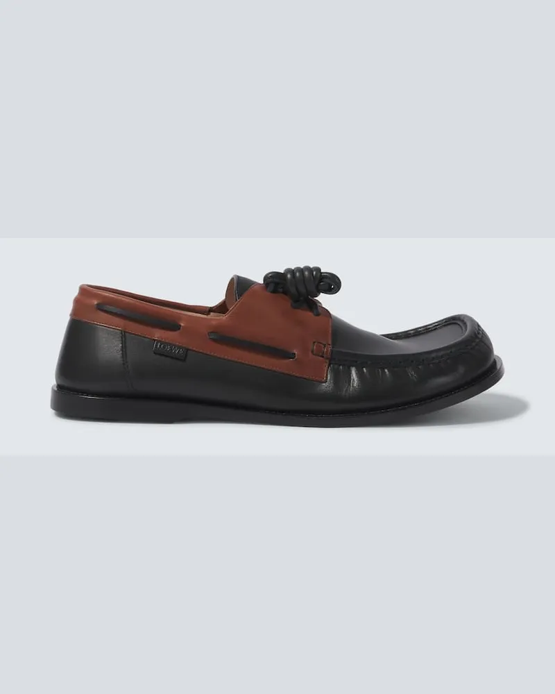 Loewe Segelschuhe Campo aus Leder Schwarz
