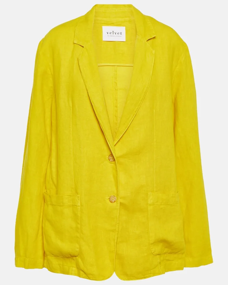 Velvet Blazer Cassie aus Leinen Gelb