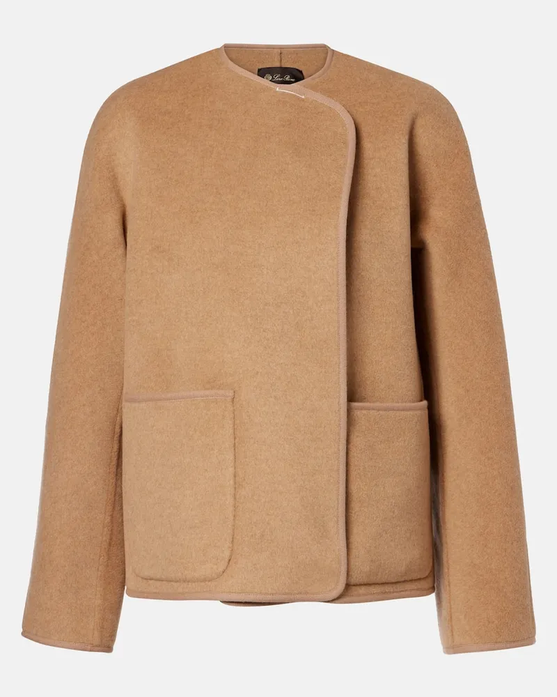 Loro Piana Jacke Glenn aus Wolle und Kaschmir Beige