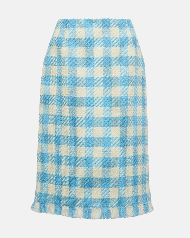 Oscar de la Renta Midirock aus Wolle Blau