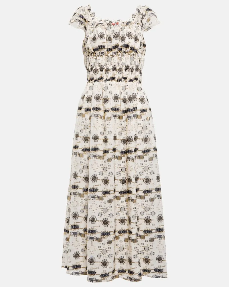 Altuzarra Midikleid aus einem Seidengemisch Weiß