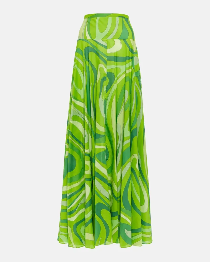 Emilio Pucci Maxirock Marmo aus Baumwolle Grün