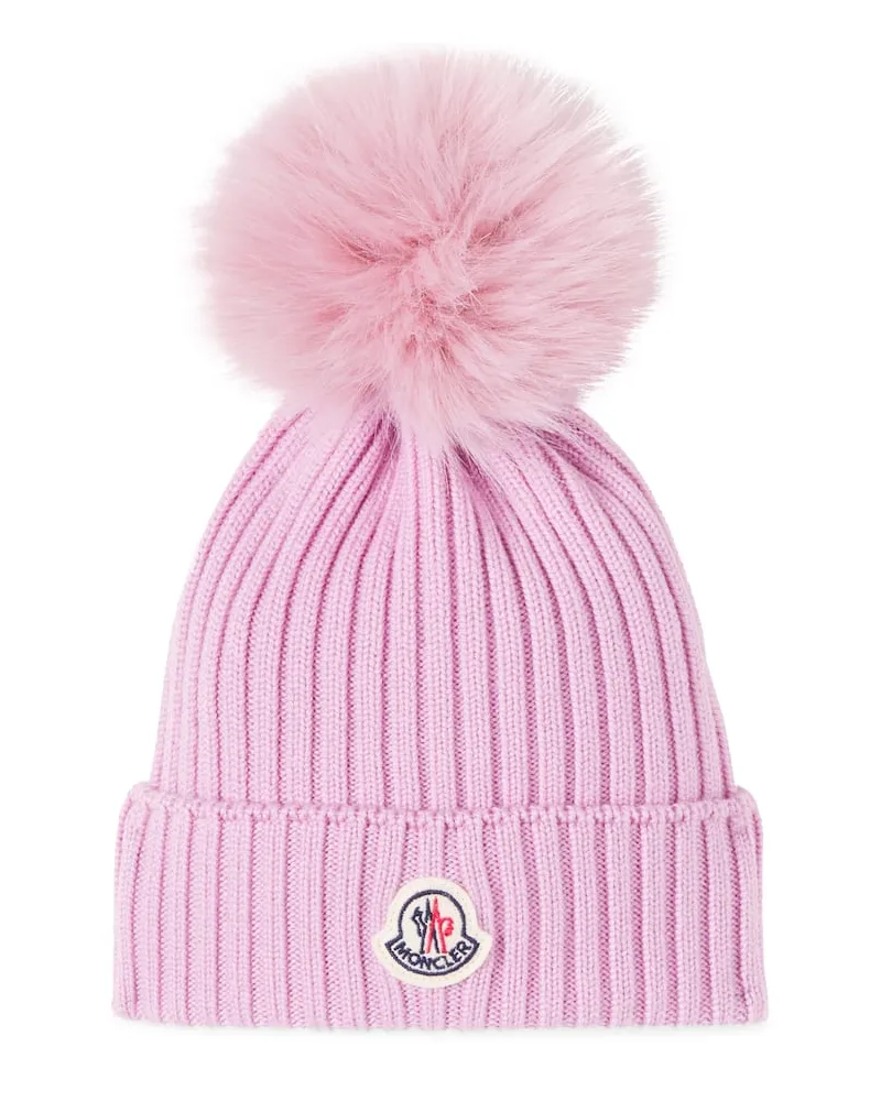 Moncler Mütze aus Schurwolle Rosa