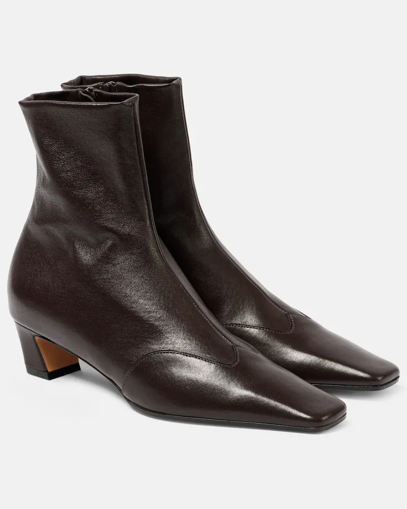 KHAITE Ankle Boots Nevada aus Leder Braun