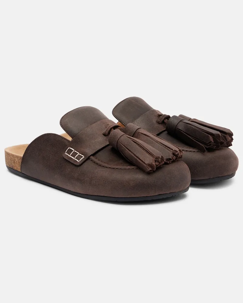 J.W.Anderson Slippers Tassel aus Veloursleder Braun