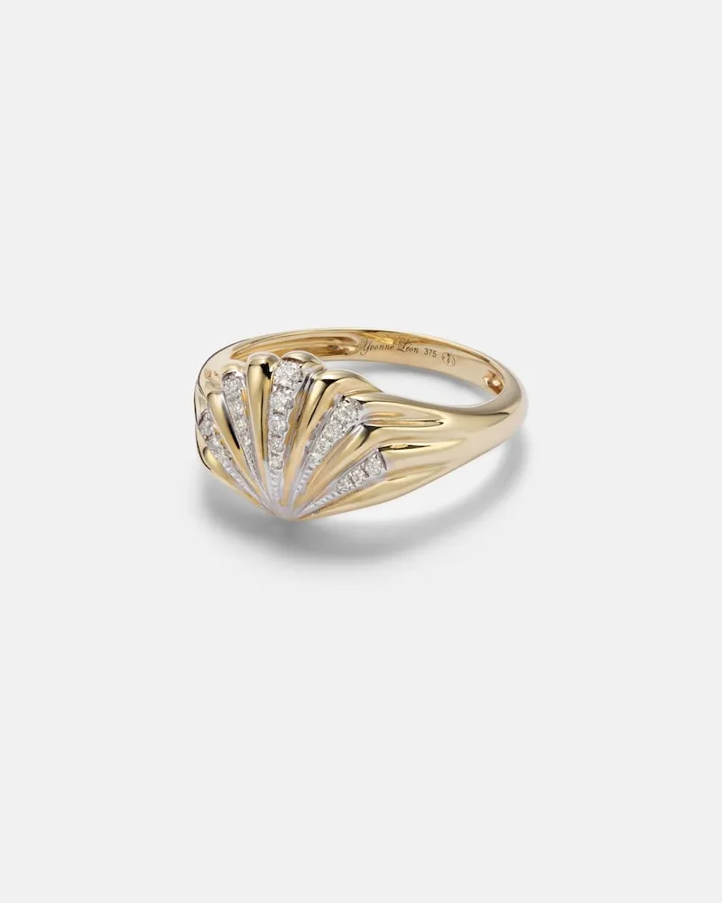 Yvonne Léon Yvonne Léon Baby Ring Chevalière aus 9kt Weiß mit Diamanten Gold