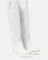 Miu Miu Stiefel aus Leder Weiss