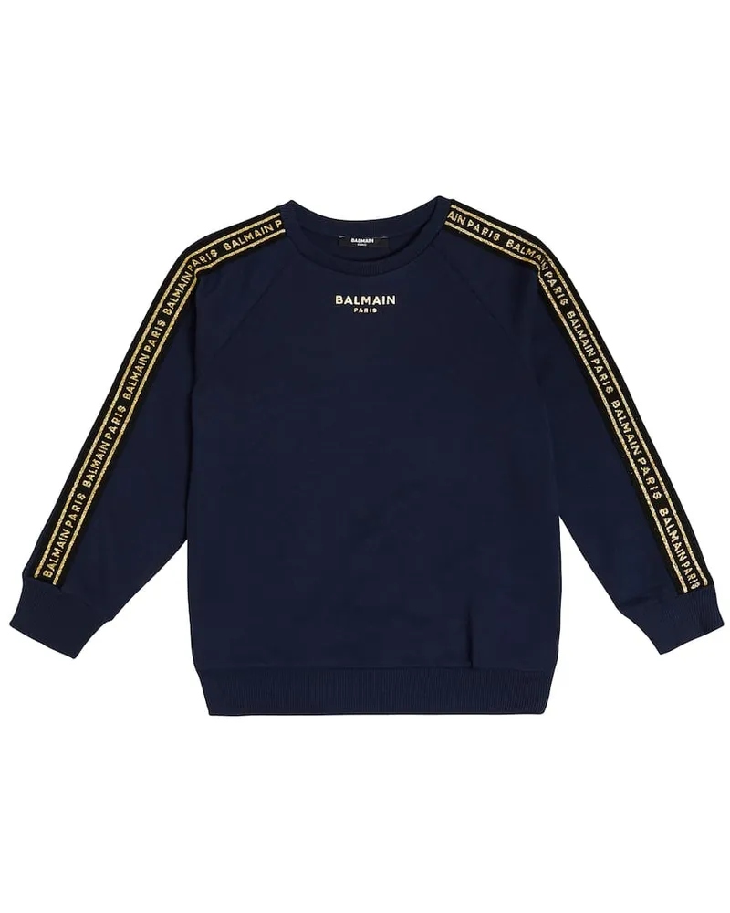 Balmain Sweatshirt aus Baumwolle Blau