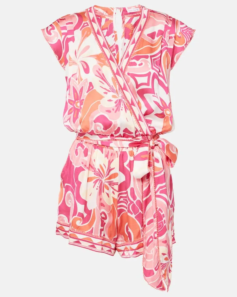 Poupette St Barth Bedruckter Playsuit Anaik Pink