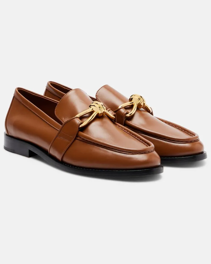 Bottega Veneta Loafers Astaire Knot aus Leder Beige
