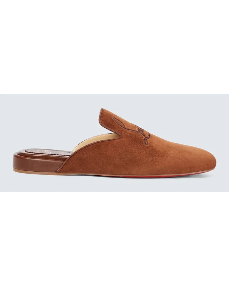 Christian Louboutin Slippers Navy Coolito Braun