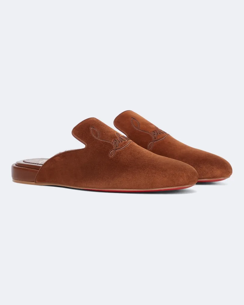 Christian Louboutin Slippers Navy Coolito Braun