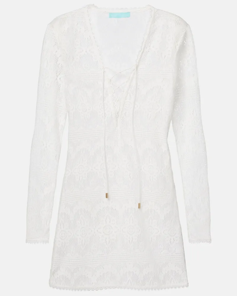 Melissa Odabash Minikleid Joelle aus Häkelstrick Weiß