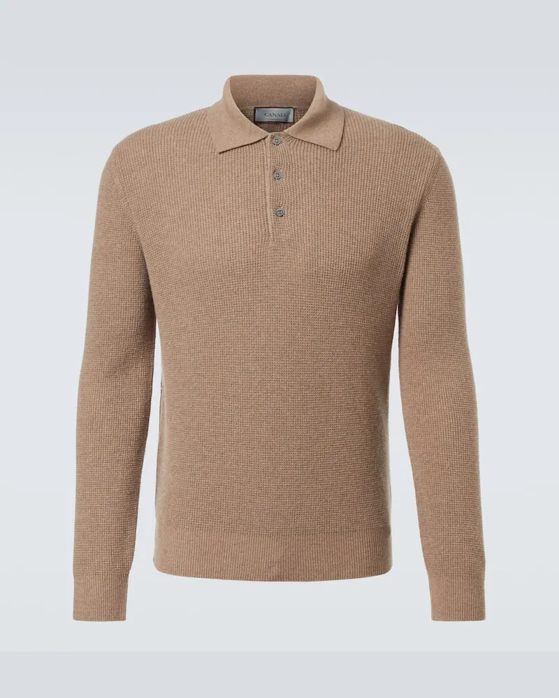 Canali Polopullover aus Wolle und Kaschmir Braun