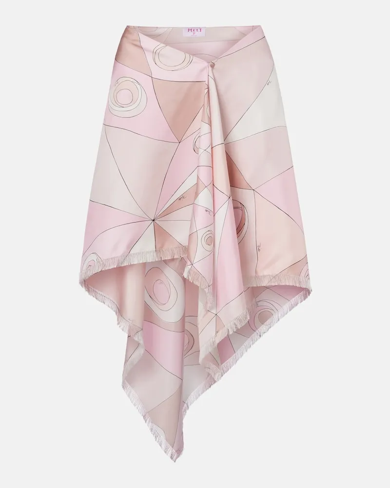 Emilio Pucci Midirock Occhi aus Seiden-Twill Rosa