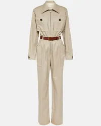 Saint Laurent Jumpsuit aus Baumwoll-Twill Beige