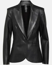 Norma Kamali Blazer aus Lederimitat Schwarz