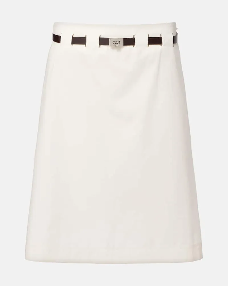 Ferragamo Minirock aus Baumwolle und Seide Weiß