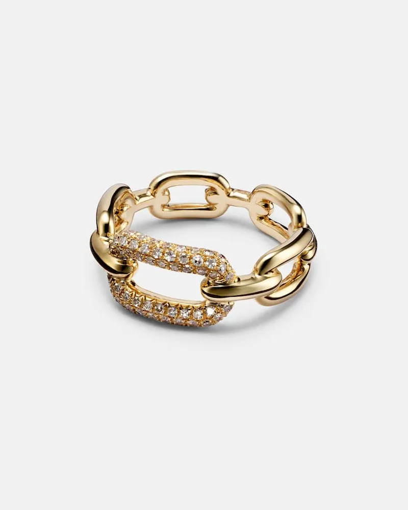 SHAY Ring Cable Link aus 18kt Gelbgold mit Diamanten Gold