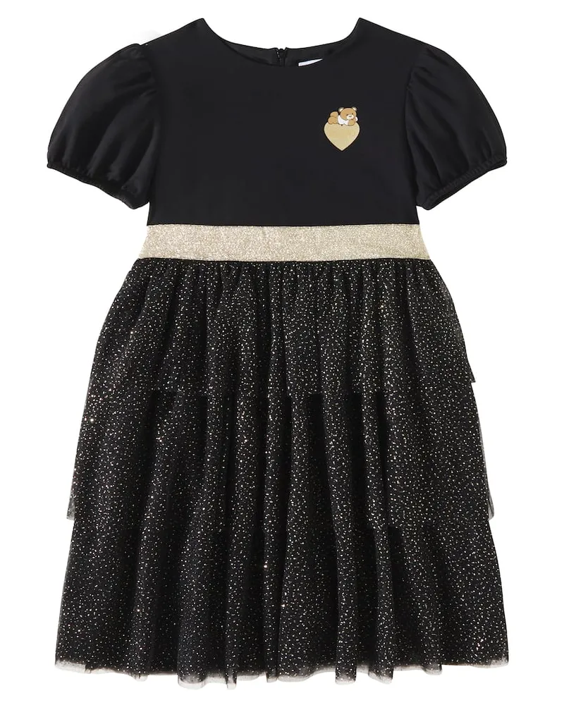 Moschino Kleid aus Jersey und Tüll Schwarz