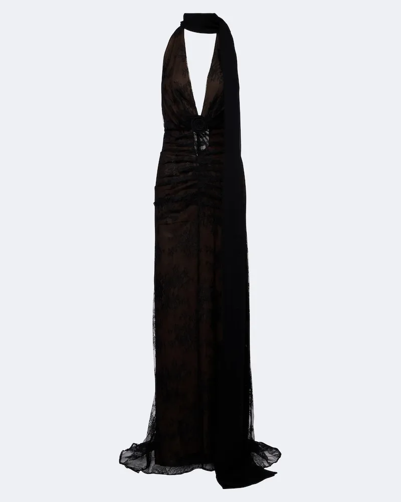 De La Vali Robe Amora aus Tüll mit Spitze Schwarz
