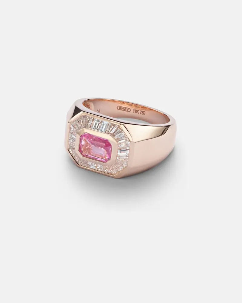 SHAY Ring aus 18kt Roségold mit Diamanten und Saphir Gold