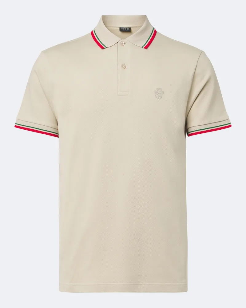Gucci Poloshirt aus Baumwoll-Piqué Beige