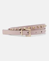 Valentino Garavani Guertel Rockstud aus Leder Pink