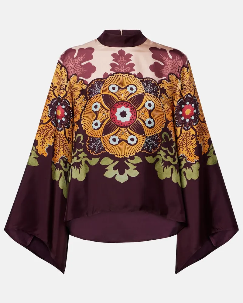 La DoubleJ Bluse Make An Exit aus Seiden-Twill Multicolor