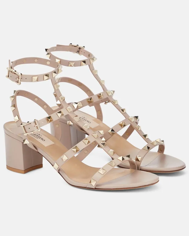 Valentino Garavani Sandalen Rockstud 65 aus Leder Braun