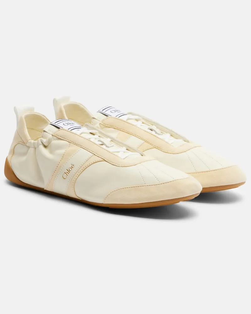 Chloé Chloé Sneakers Kick aus Leder mit Veloursleder Weiß