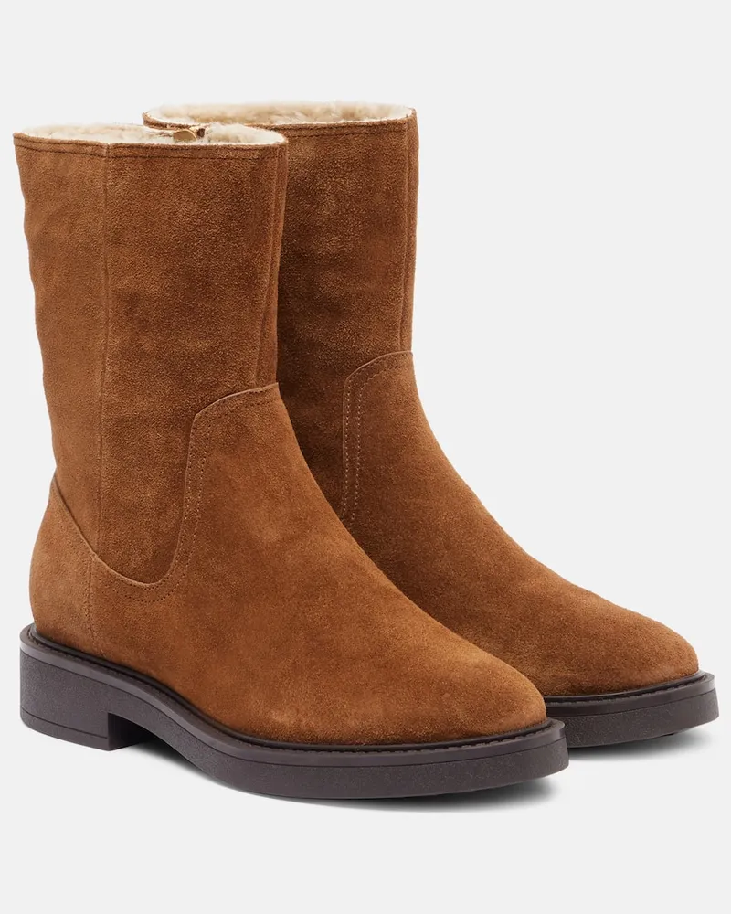 Veronica Beard Stiefel Creswell aus Veloursleder Braun