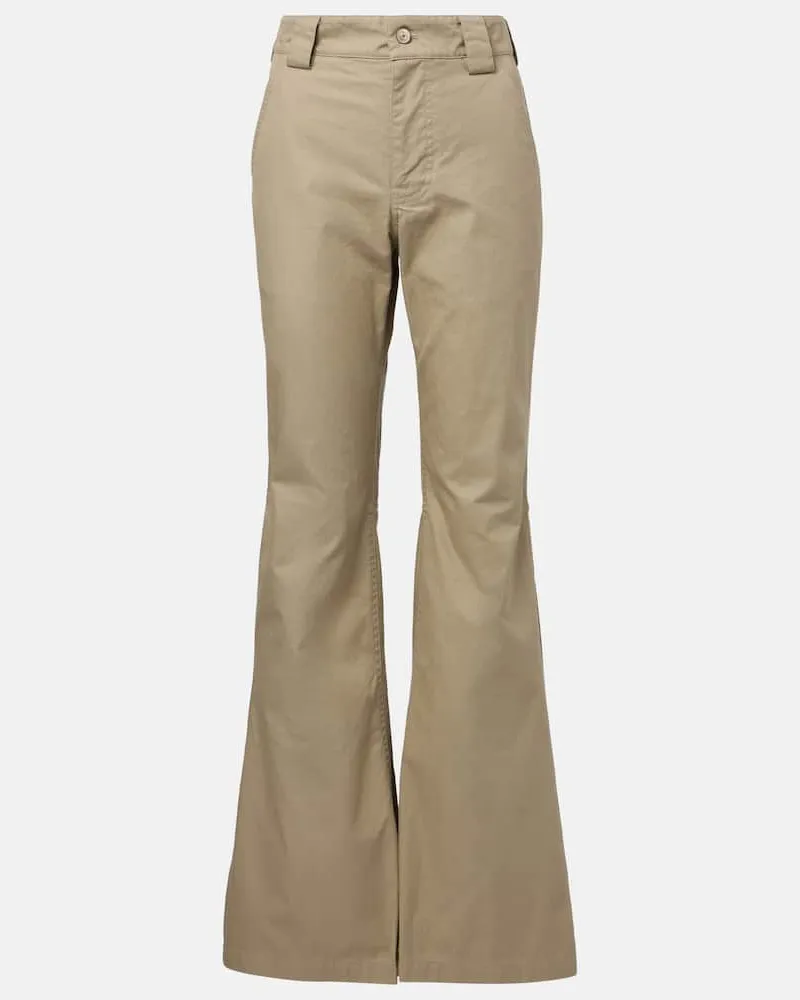 Balenciaga Schlaghose aus Baumwoll-Twill Beige