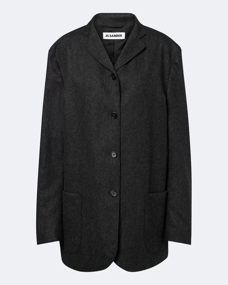 Jil Sander Jacke aus Wollflanell Grau